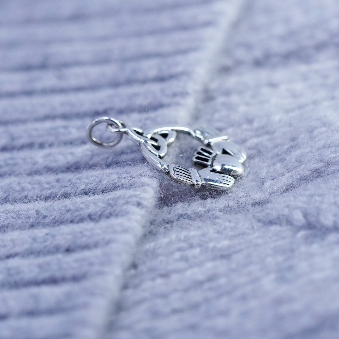 Irish Claddagh friendship Sterling 925 silver pendant, hand holding heart charm