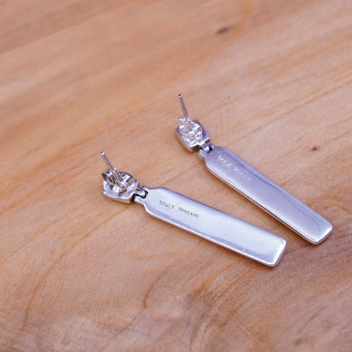 Vintage Sterling silver handmade earrings, 925 filigree long drops