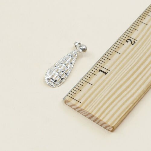 Vtg Sterling 925 Silver Handmade Filigree Teardrop Shaped Earrings