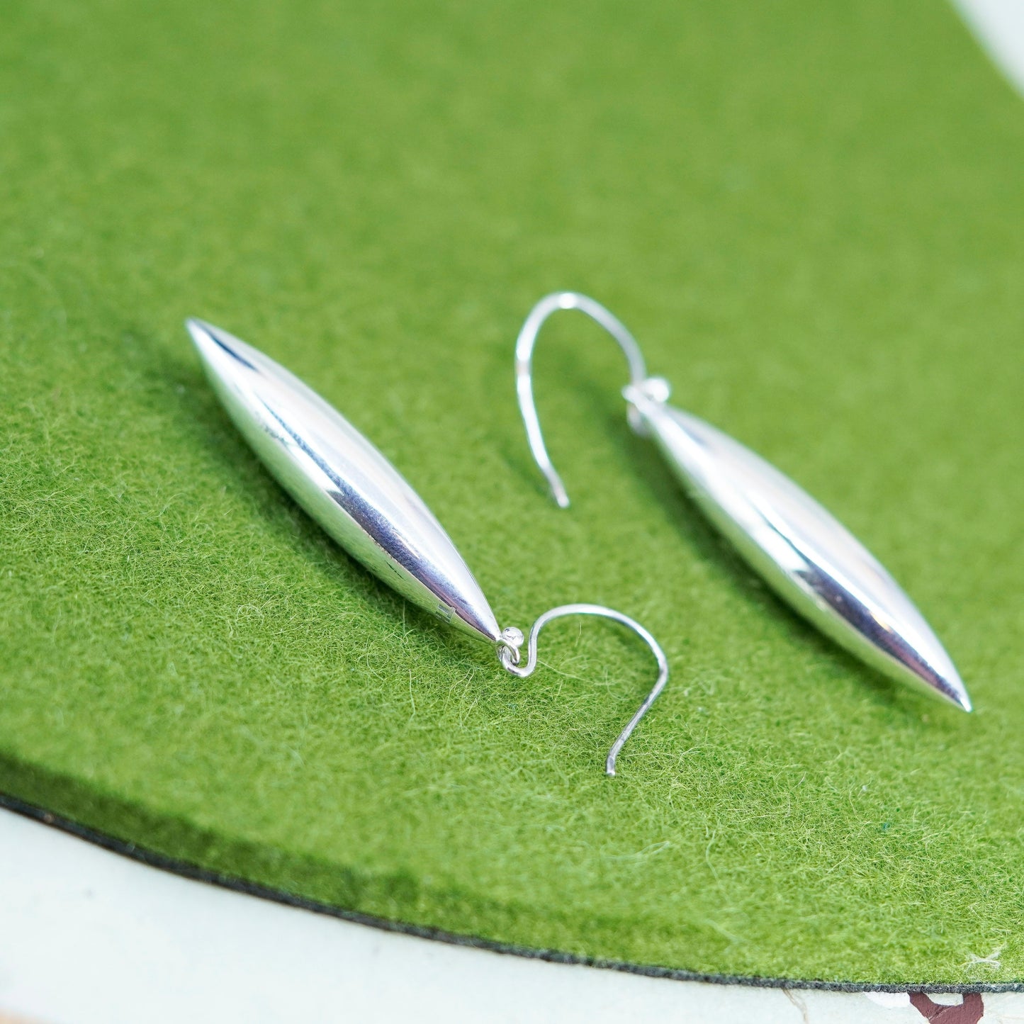 Vintage Sterling silver handmade earrings, 925 teardrop dangles