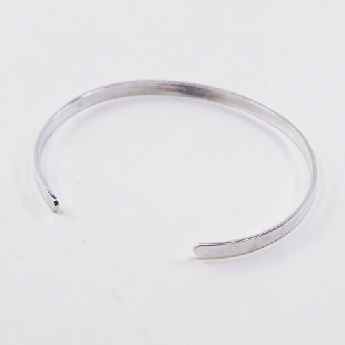 7.5”, Vintage Quote “love Believe Dream” Sterling 925 Silver Cuff Bracelet