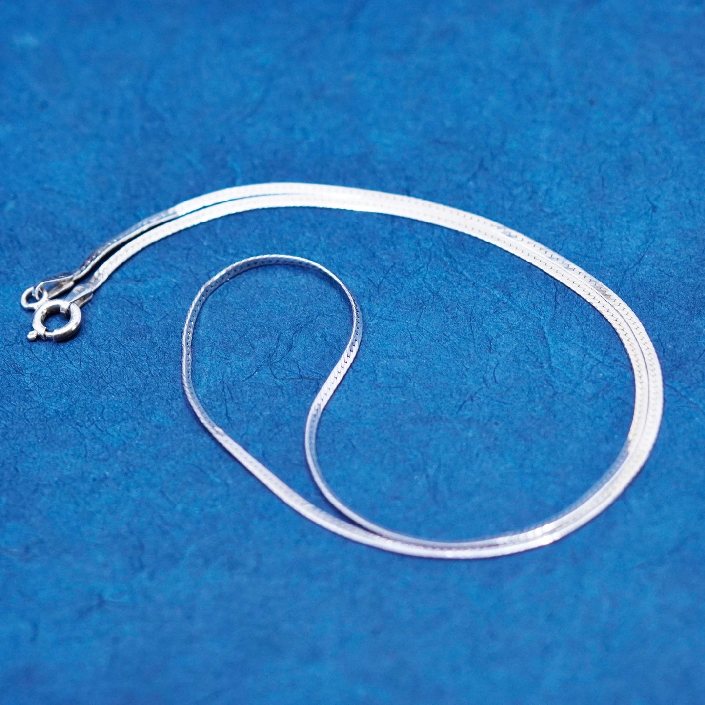 16”, 2mm, vintage Sterling silver handmade chain, 925 herringbone necklace