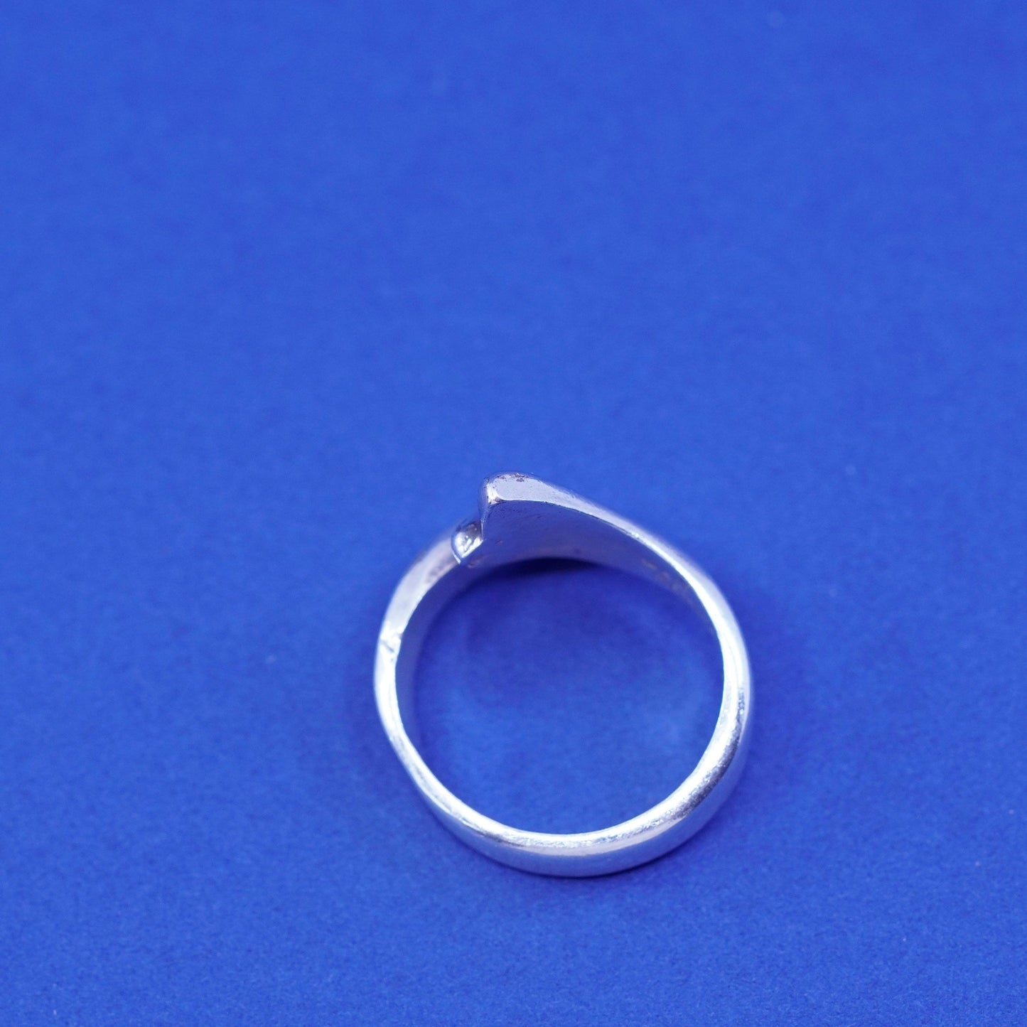 Size 8.75, vintage Sterling silver handmade wrapped ring, 925 statement band