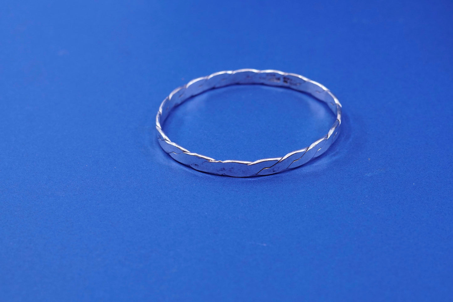 8.25”, Taxco mexico sterling silver handmade bracelet, 925 twisted cable bangle