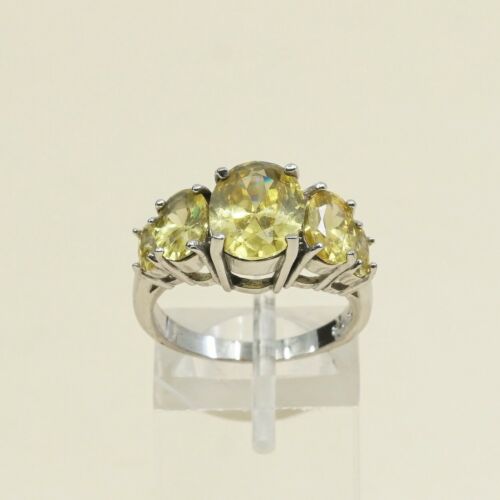 Sz 6.75, Sterling Silver handmade Ring, 925 Silver W/ citrine