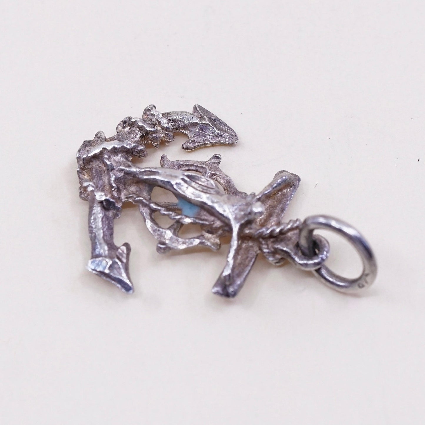 Vintage sterling silver cross figurehead charm, 925 Mexico bracelet pendant
