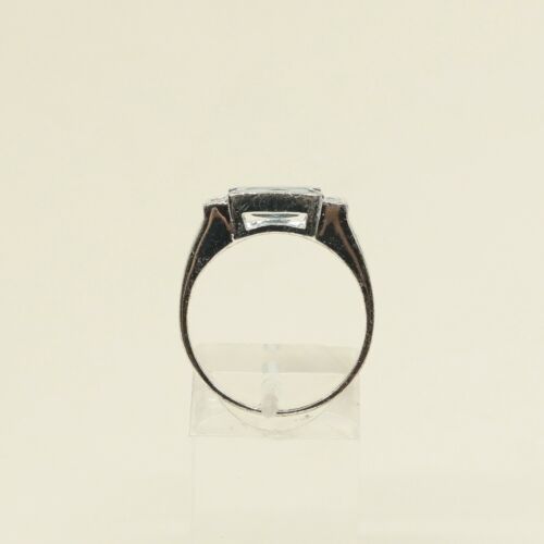 Sz 8.75, Sterling Silver Ring, 925 Silver Engagement Ring W/ blue Sapphire