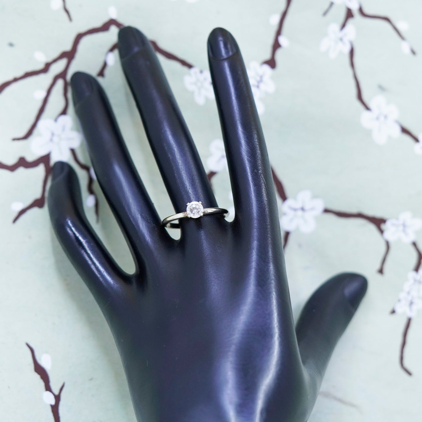 Size 9.25, Vintage sterling silver handmade engagement band ring