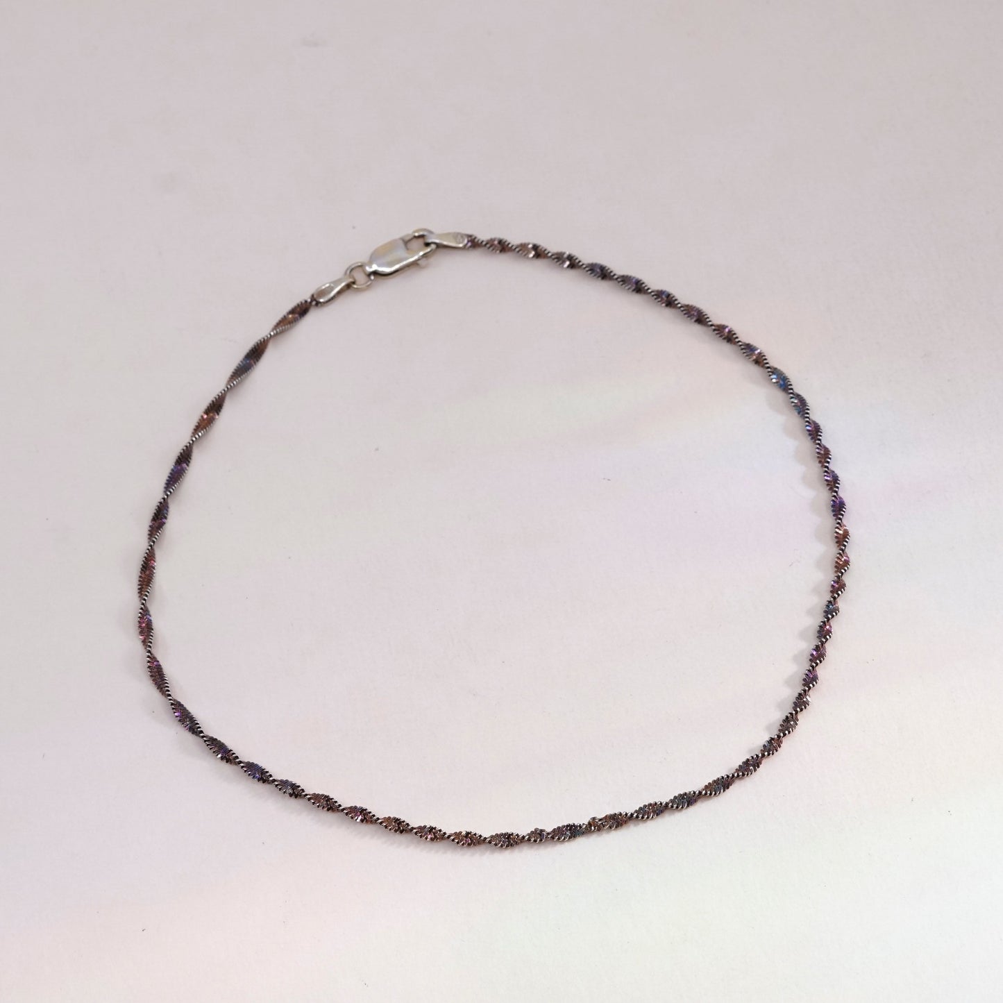 10”, vermeil gold over sterling silver abort bracelet, 925 twisted bar anklet