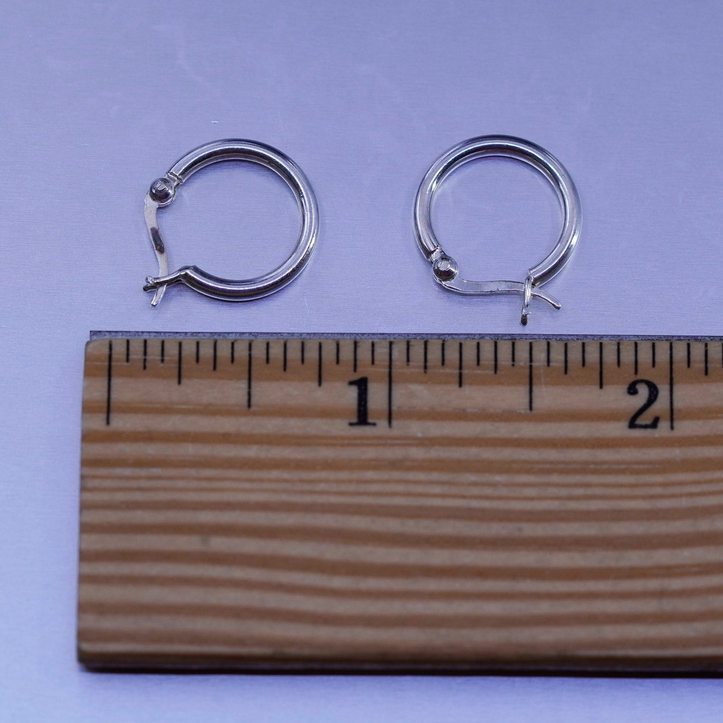 0.5”, vintage Sterling silver handmade earrings, 925 hoops