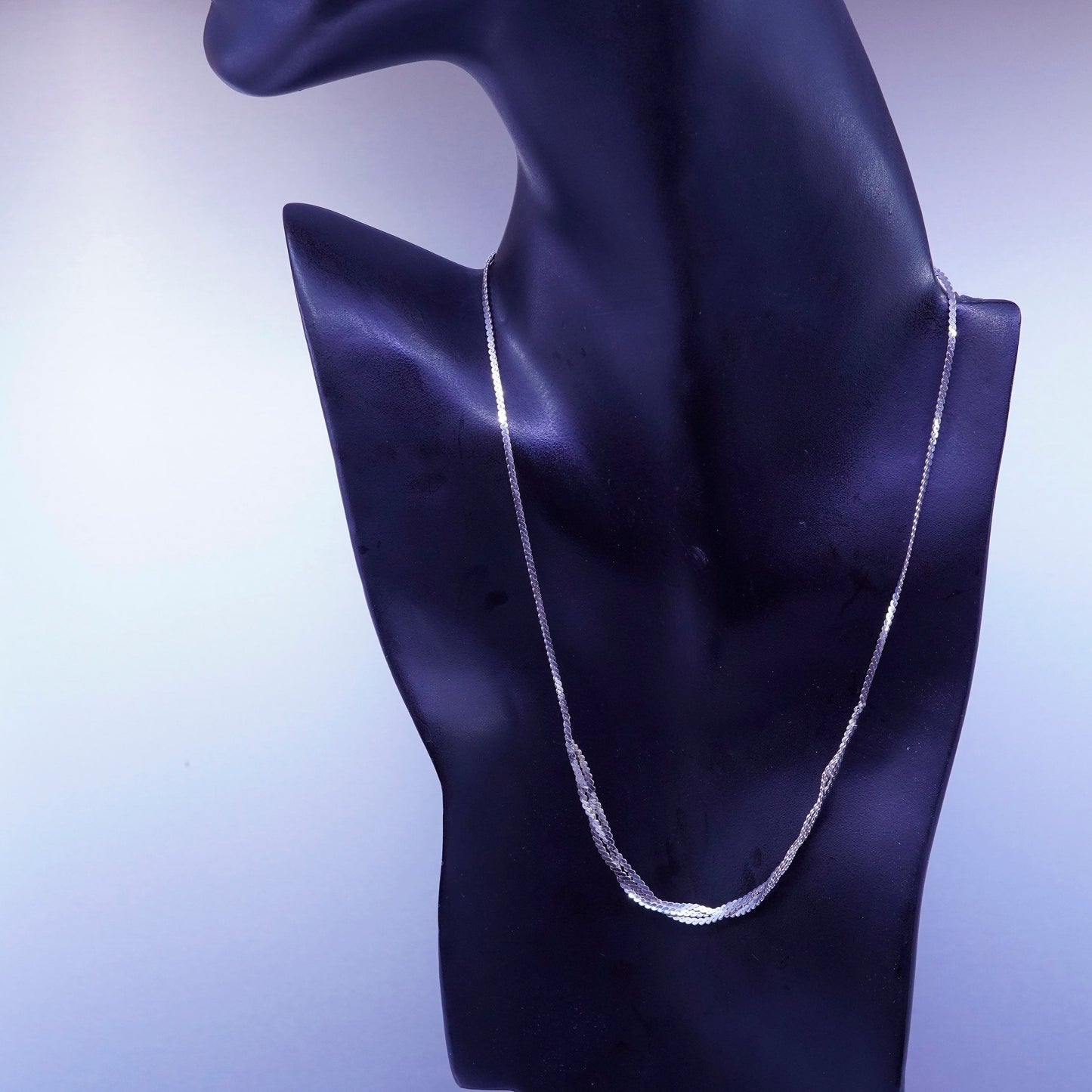 17”, vintage Sterling silver necklace, 925 s link woven braided chain