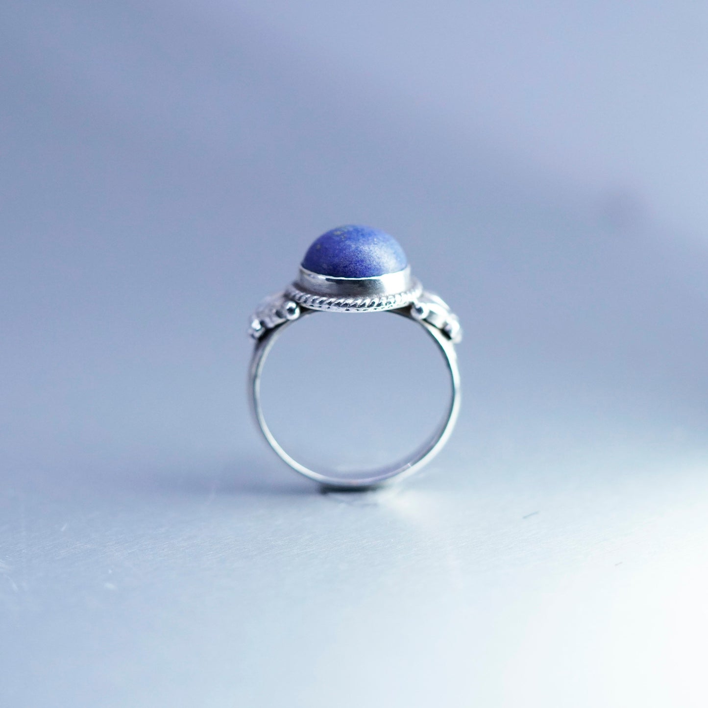 Size 4.5, vintage Sterling 925 silver handmade ring with moonstone