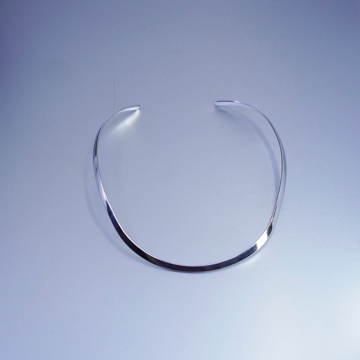 12”, vintage Sterling 925 silver handmade choker collar necklace
