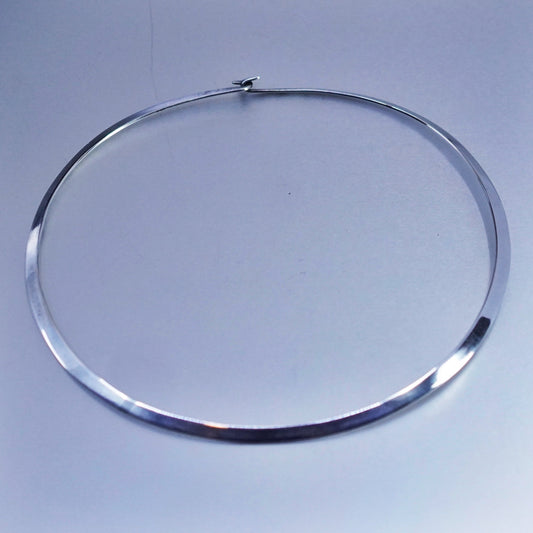 14”, vintage Mexico Sterling 925 silver handmade choker collar necklace