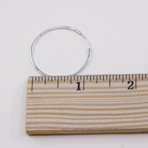 1.25”, Italy 925 Sterling Silver Hoop Pierced Earrings, 925 silver huggie