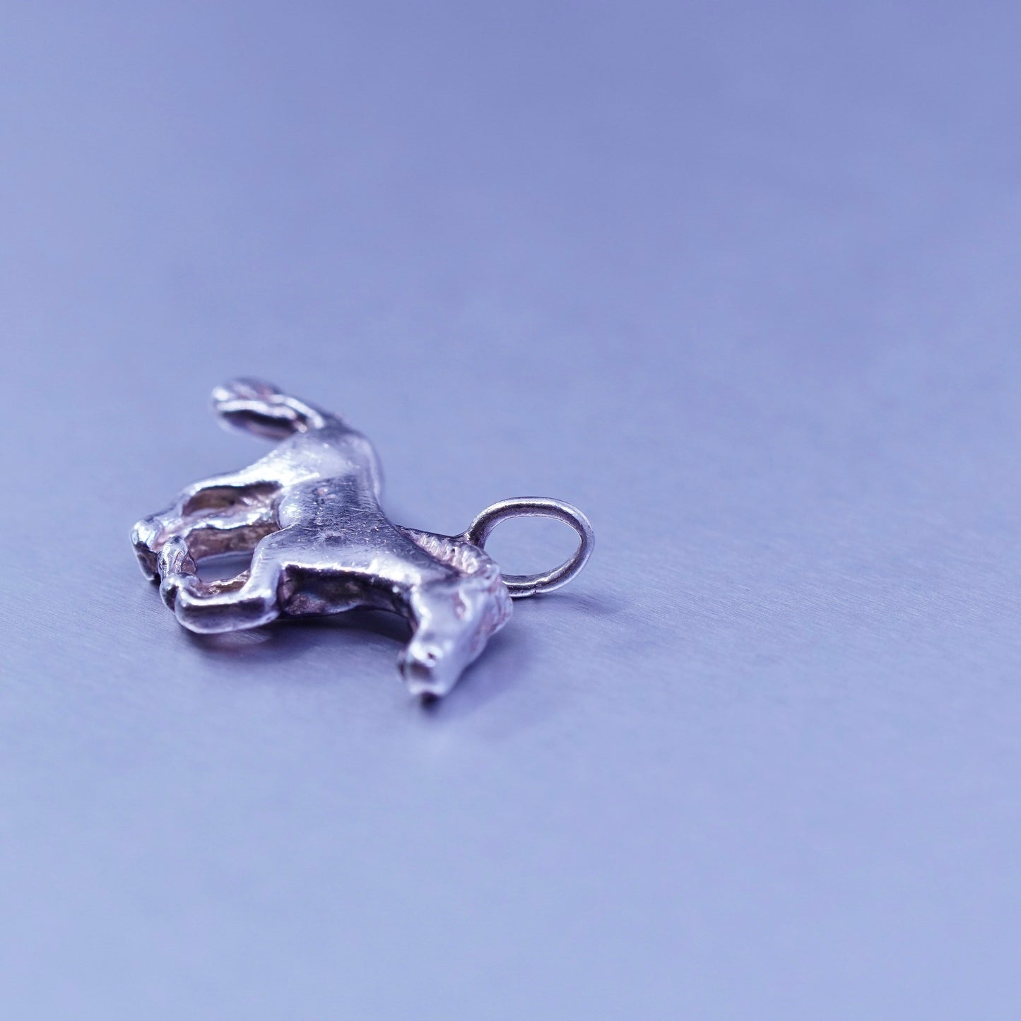 Antique Sterling silver handmade simple 925 running wild horse