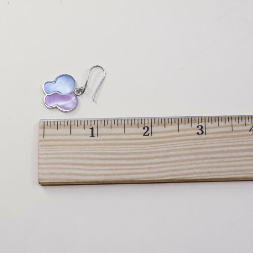 STERLING 925 SILVER Handmade Earrings W/ Blue N Pink Butterfly MOTHER OF PEARL