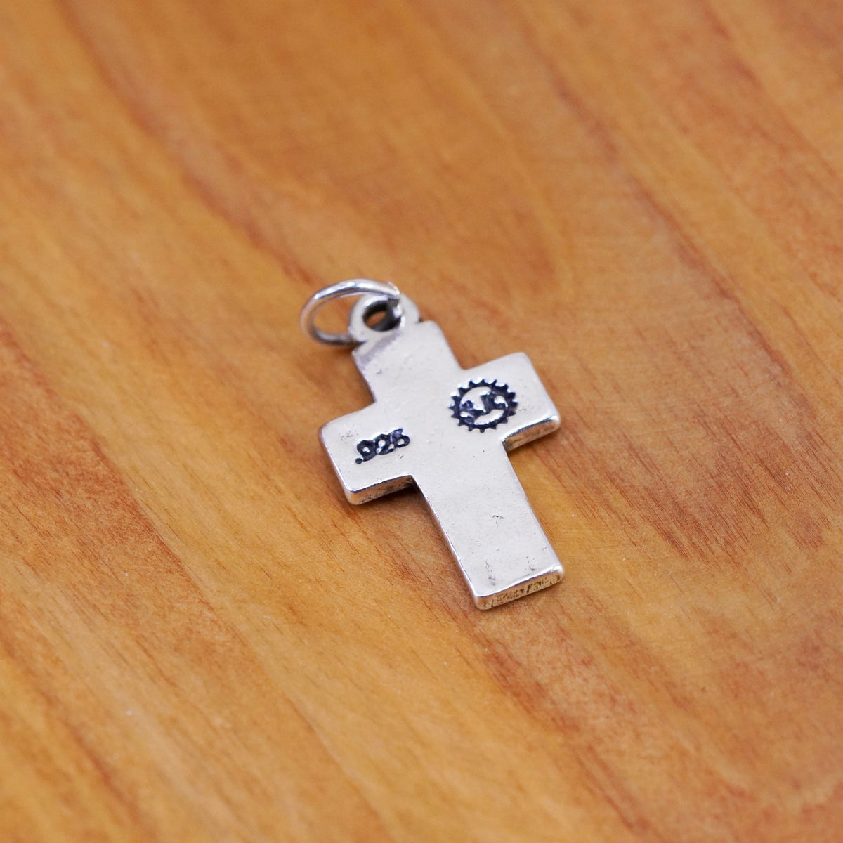 SLC Sterling silver handmade cross pendant, 925 charm engraved “trust god