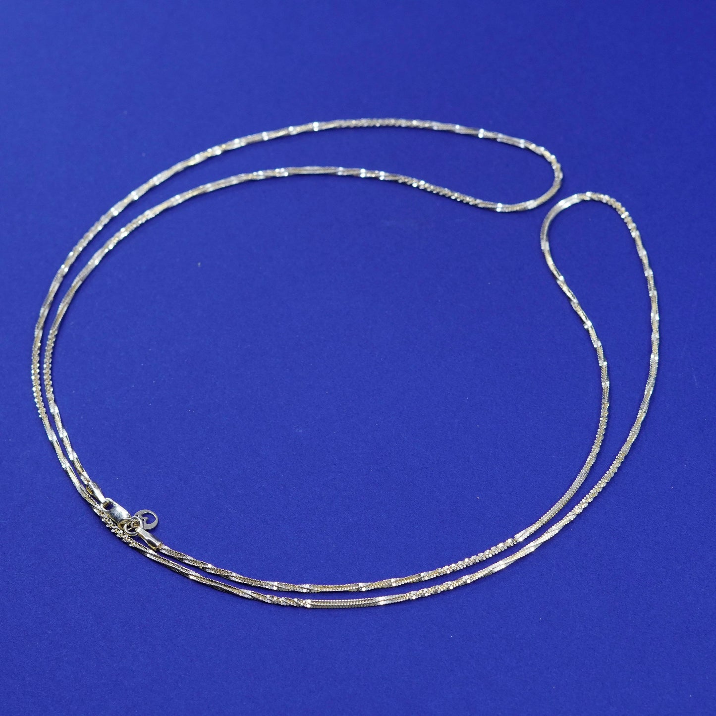 30”, vermeil gold Sterling silver handmade necklace, 925 twisted curb chain