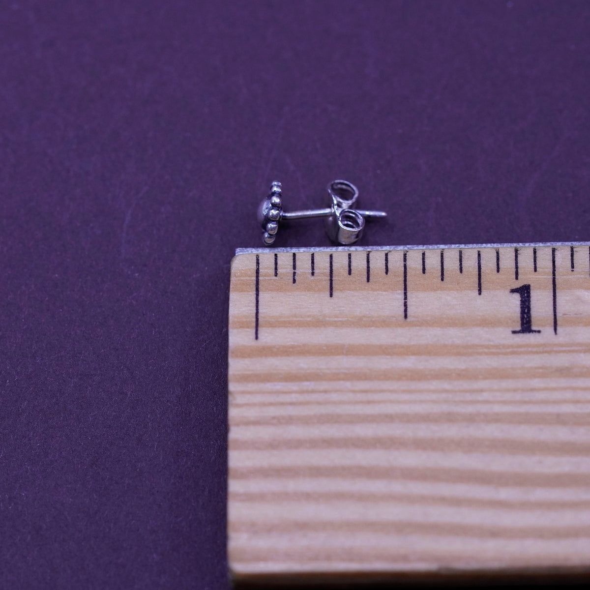 vintage Sterling silver handmade earrings, 925 flower studs