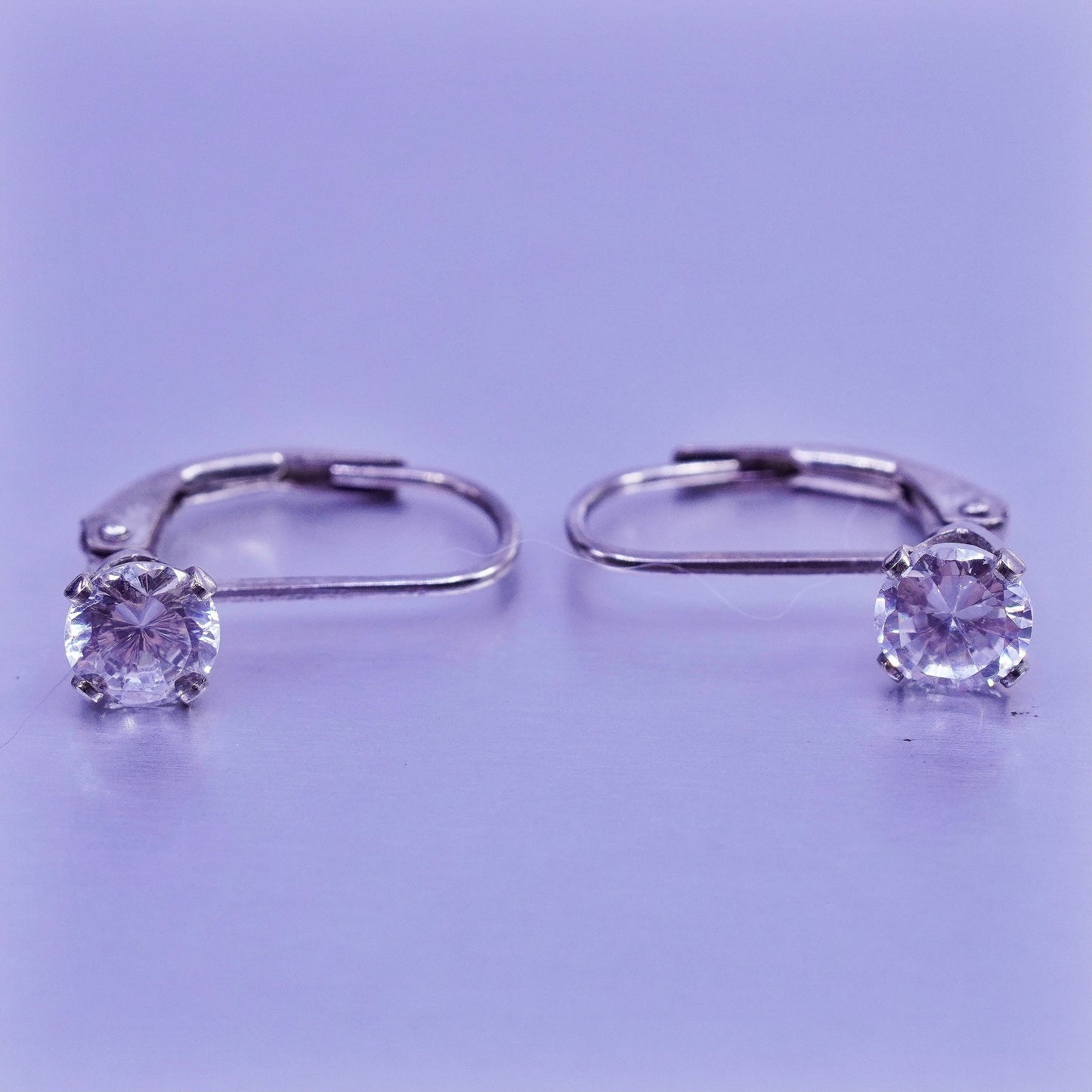 Vintage Sterling 925 silver earrings, dangle and Cz