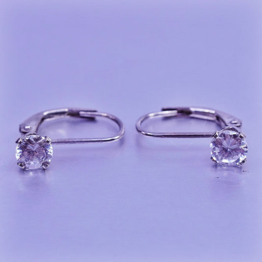 Vintage Sterling 925 silver earrings, dangle and Cz