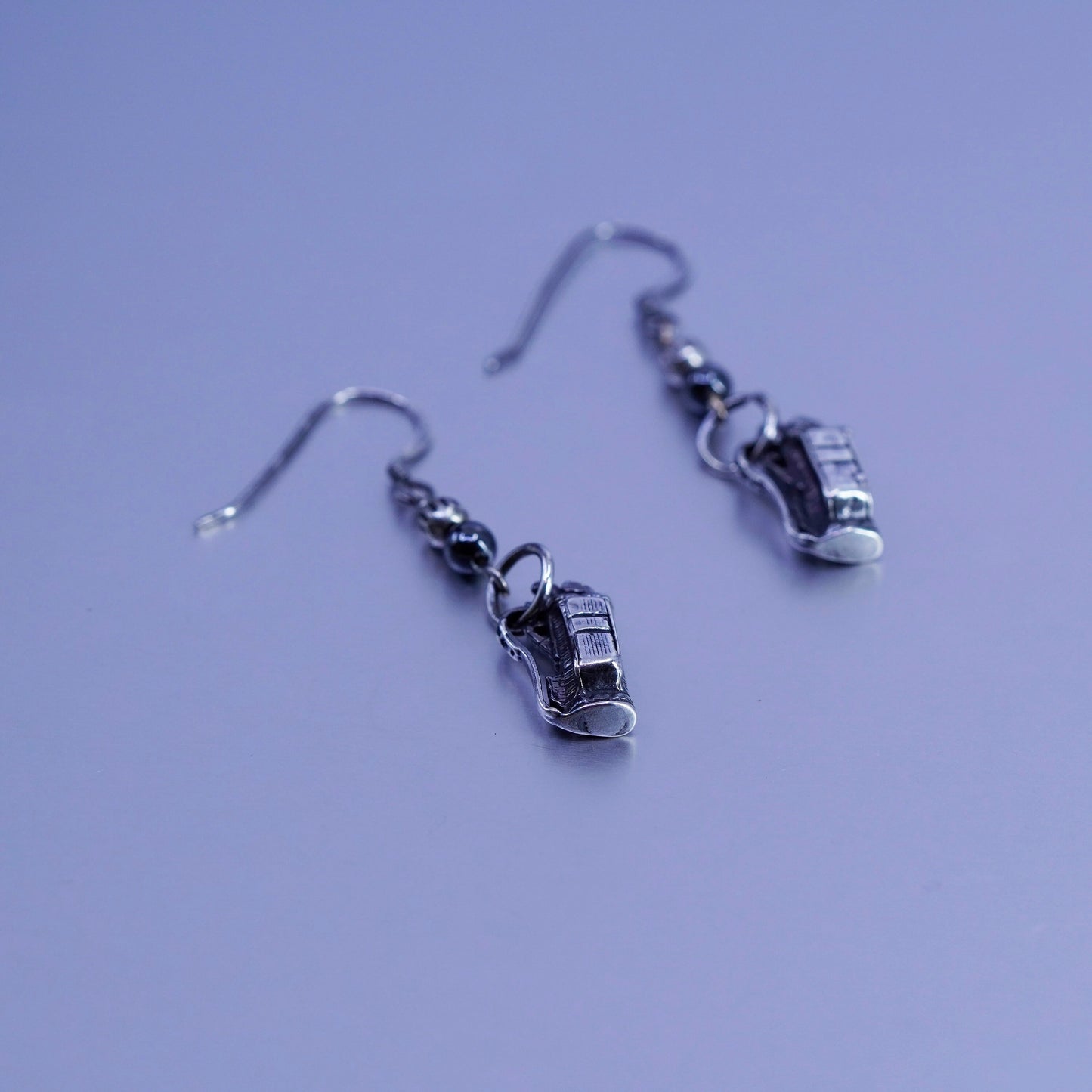 Vintage Sterling 925 silver handmade golf bag cart earrings