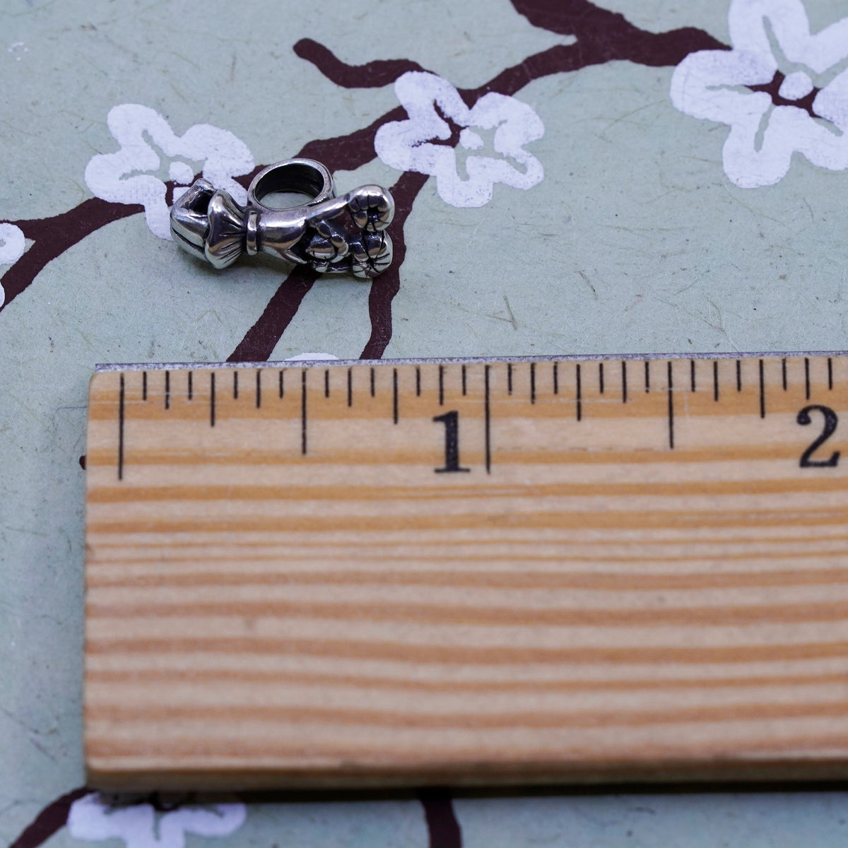 Vintage Sterling silver handmade pendant, 925 cheerleader charm