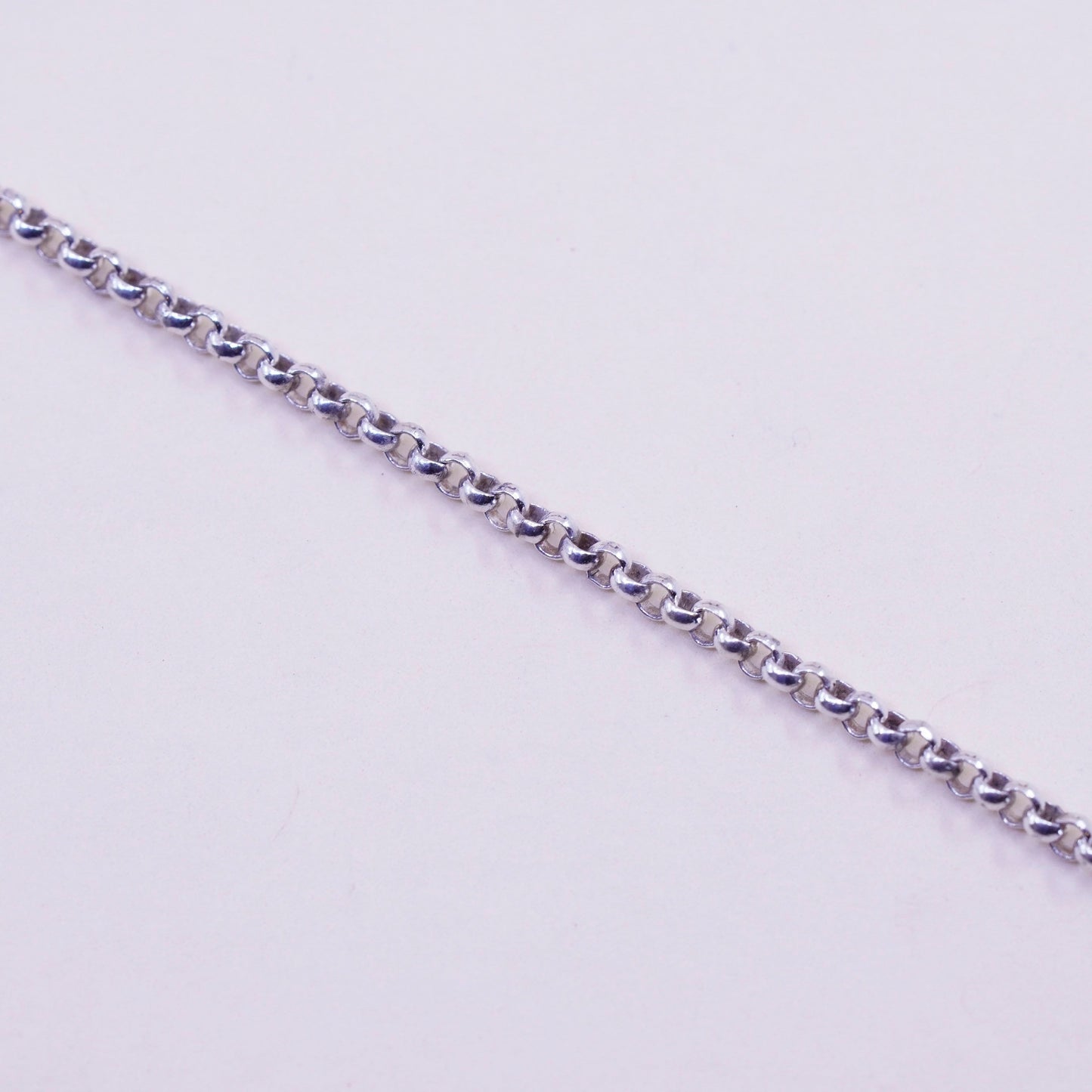 7”, sterling 925 silver handmade bracelet, circle chain character dream charm