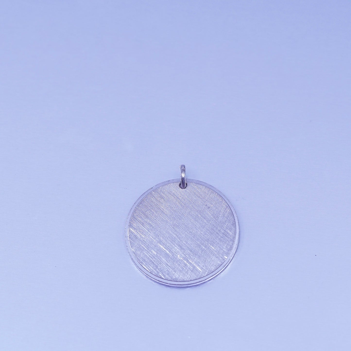 Vintage sterling 925 silver handmade tag pendant, stamped Sterling Anson