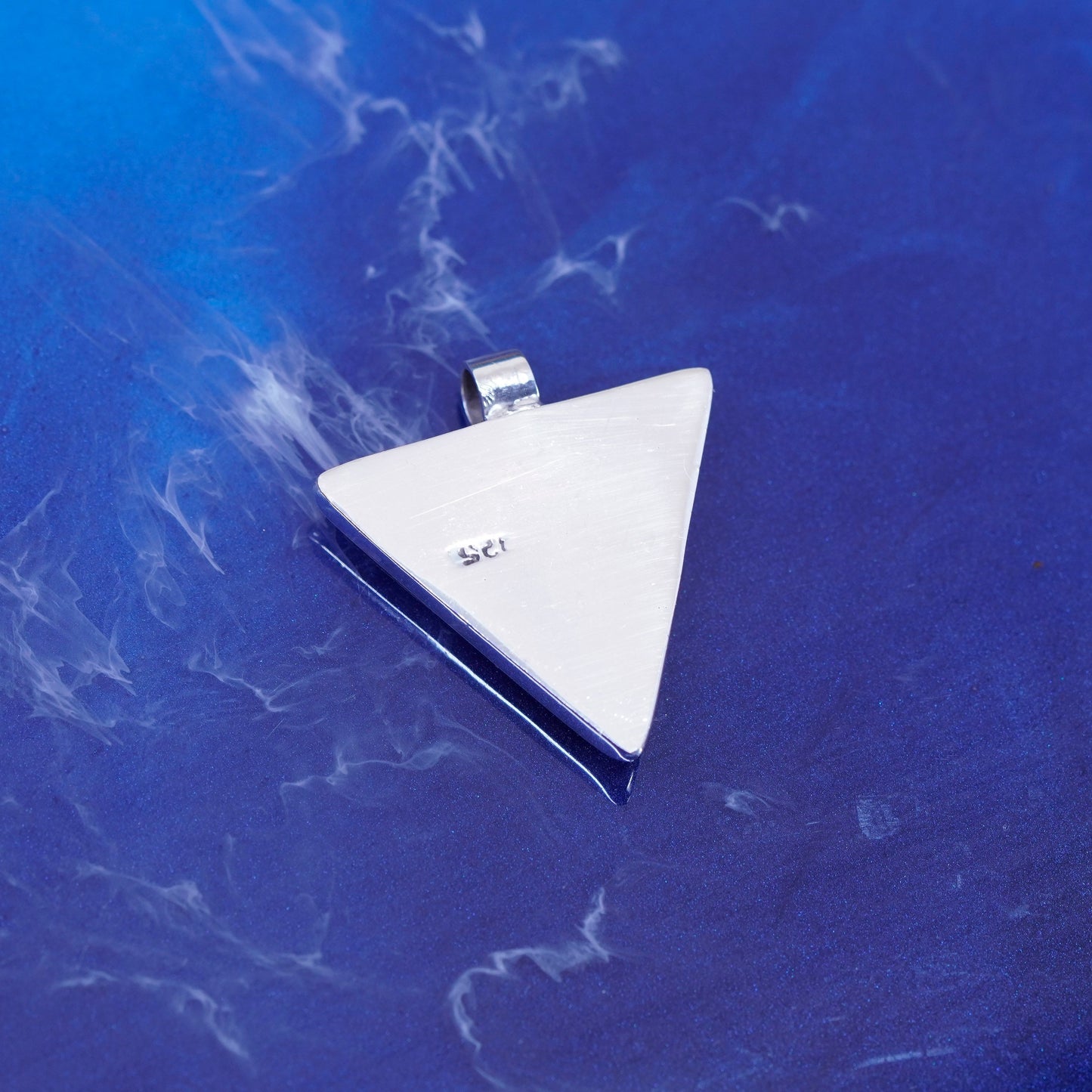 Vintage Sterling silver handmade pendant, modern 925 triangular