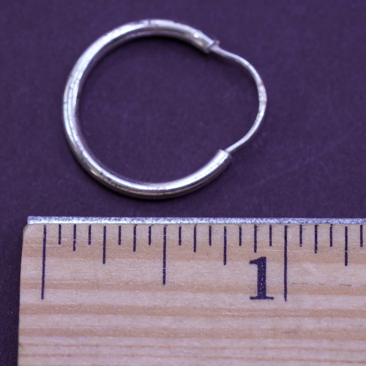 0.75”, Vintage Sterling silver handmade earrings, 925 hoops