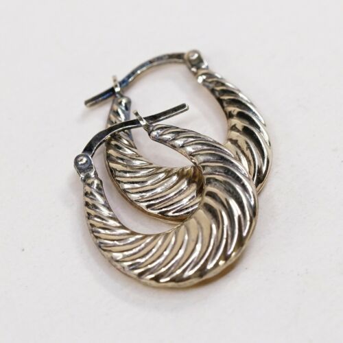 0.5”, Vermeil Gold over sterling silver 925 earrings Hoops, stamped 925 Jordan