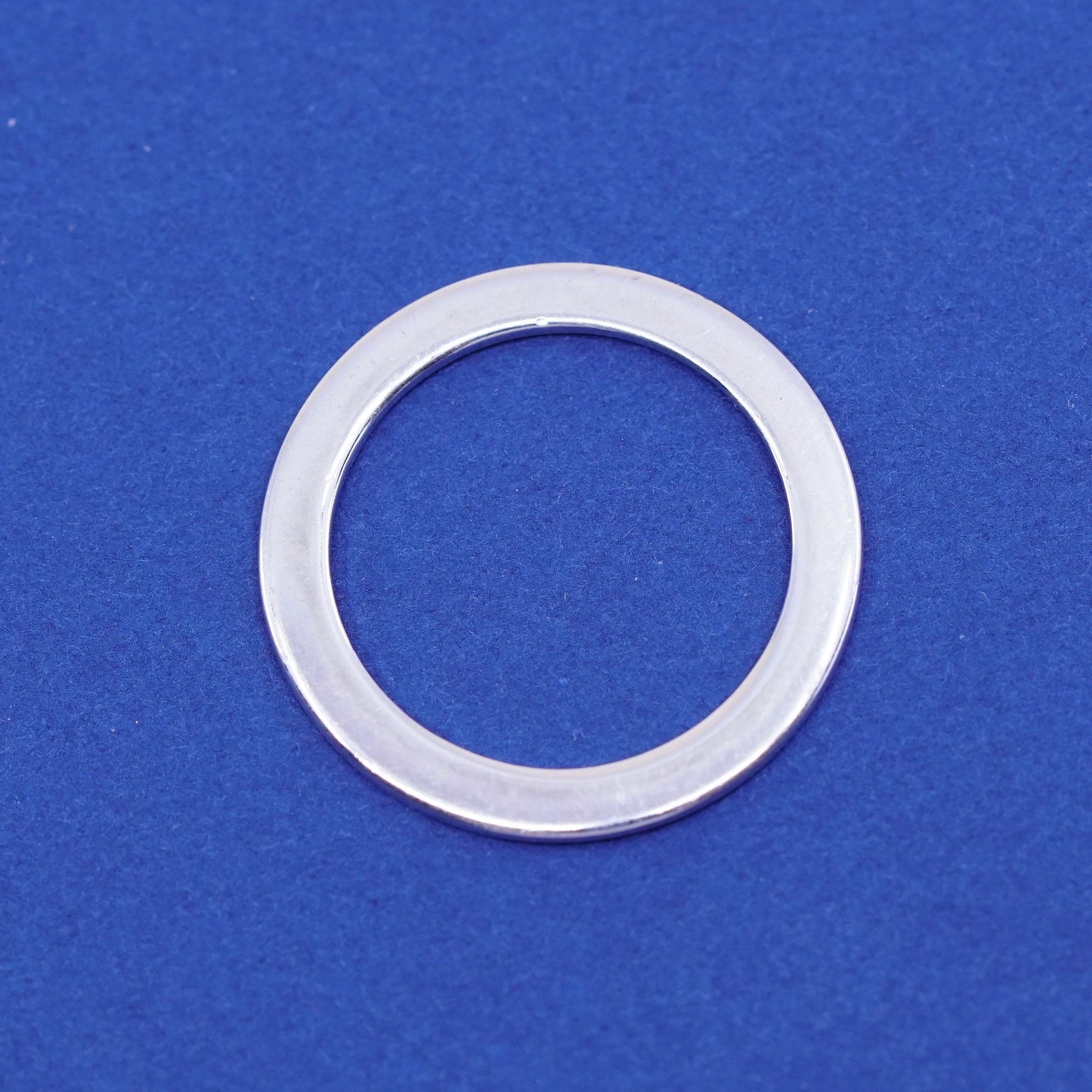 vintage italy Sterling silver handmade pendant, 925 circle charm, stamped 925