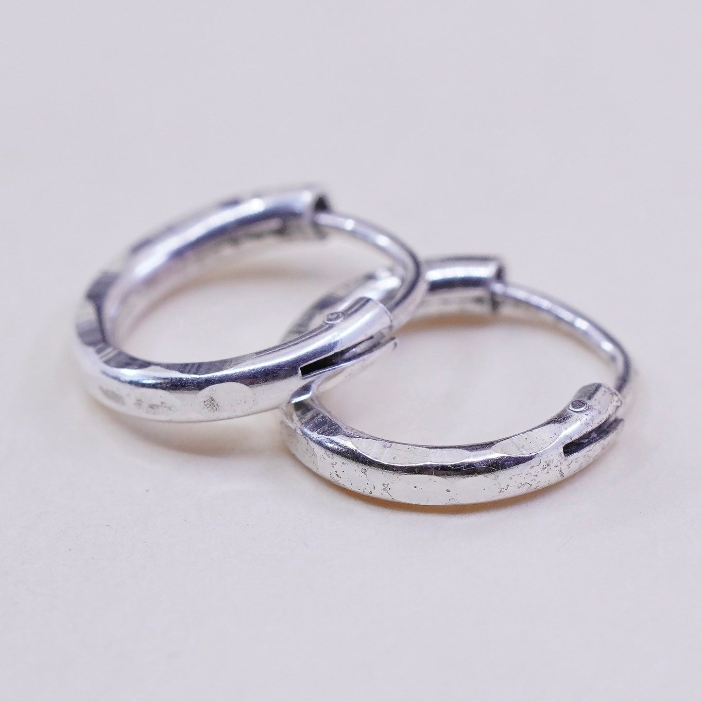 10mm, Vintage sterling silver loop earrings, fashion minimalist, fine 925 hoops