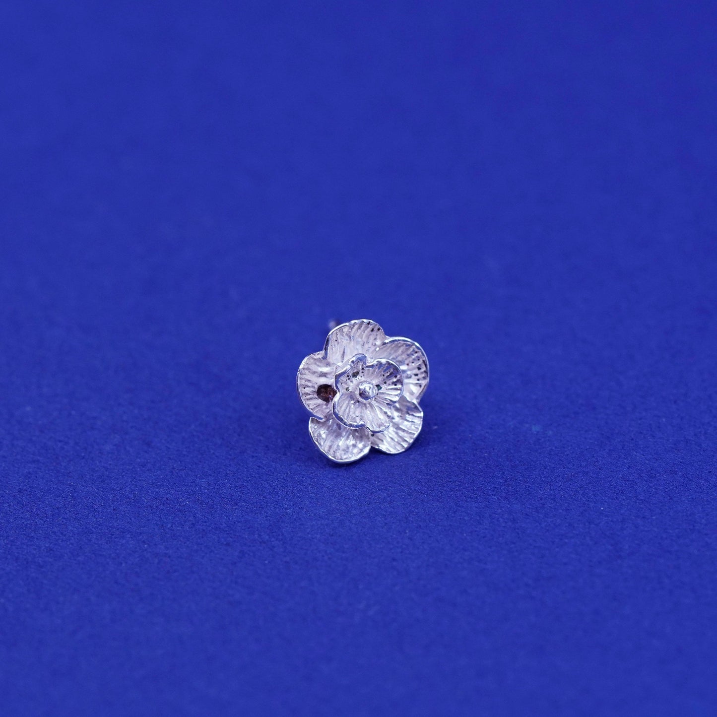 Vintage Sterling silver handmade earrings, 925 flower studs