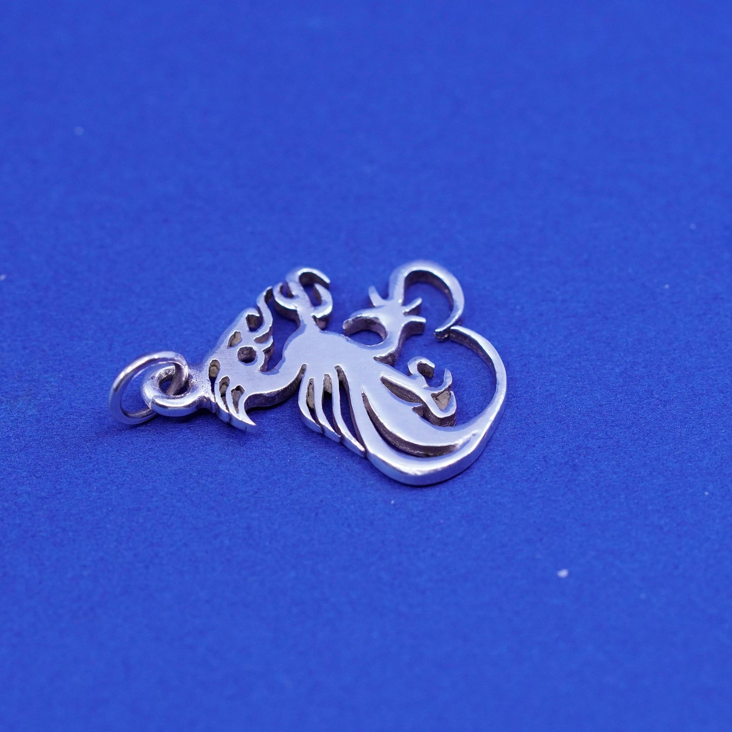 Vintage sterling silver handmade pendant, 925 dragon charm
