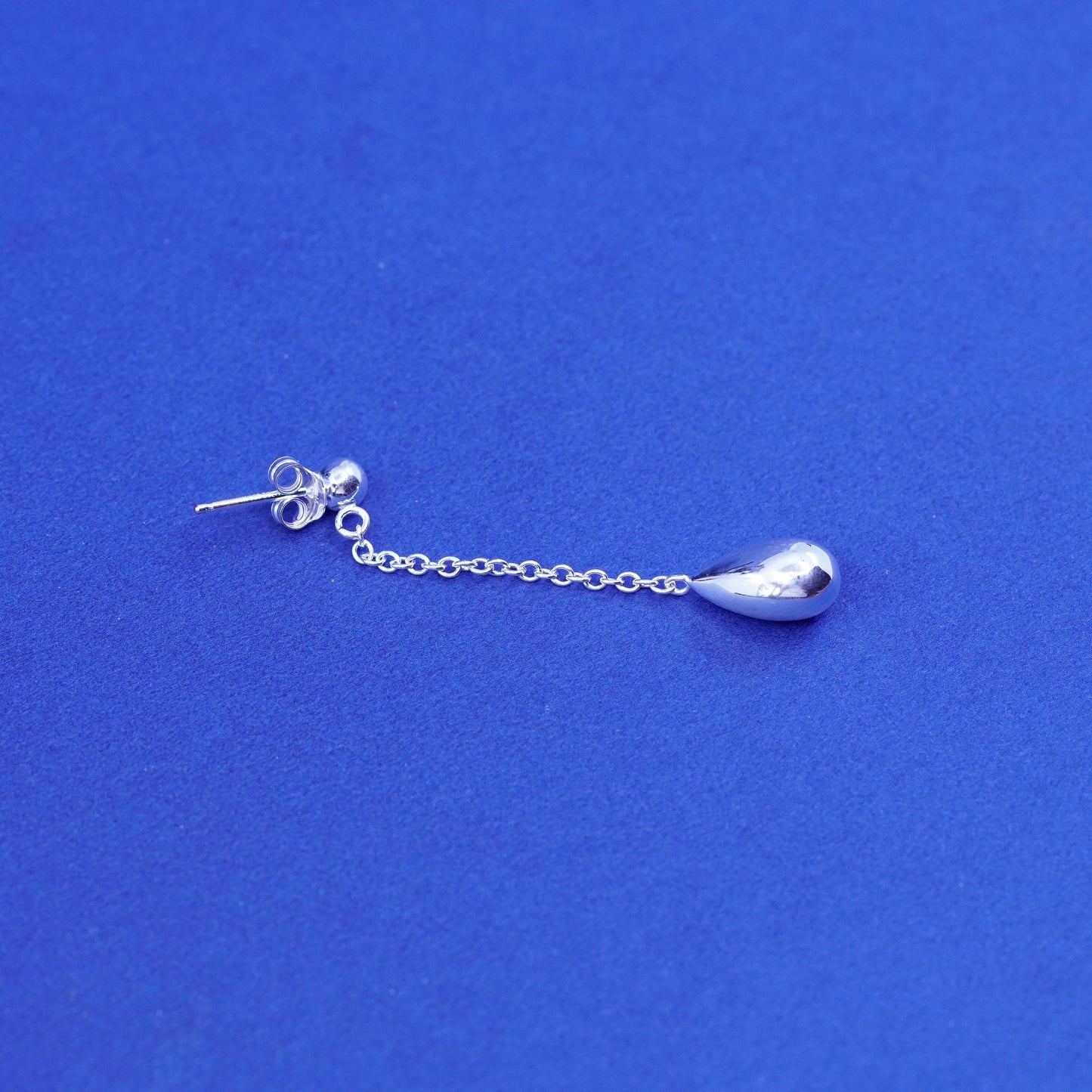 Vintage Sterling silver Handmade earrings, 925 teardrop Dangles