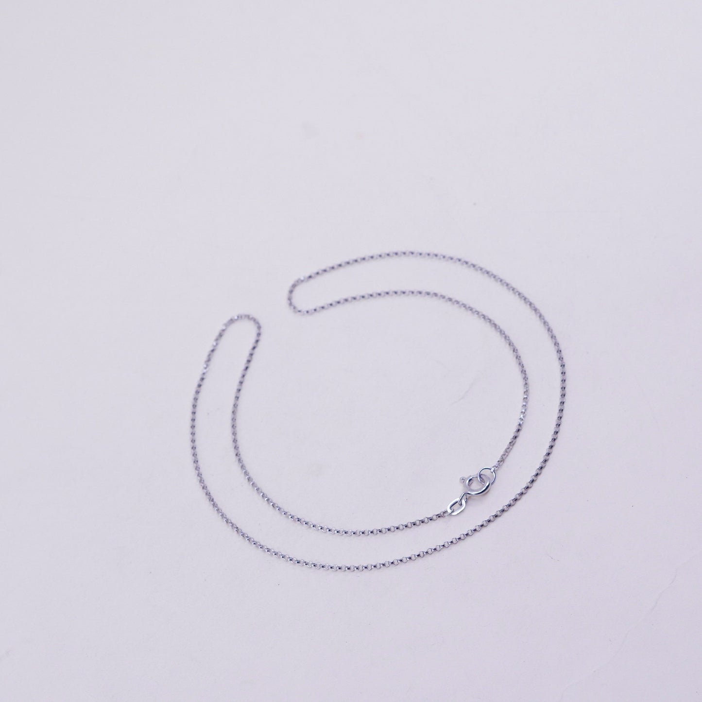 18”, 1mm, vintage vermeil gold over Sterling silver necklace, 925 circle chain