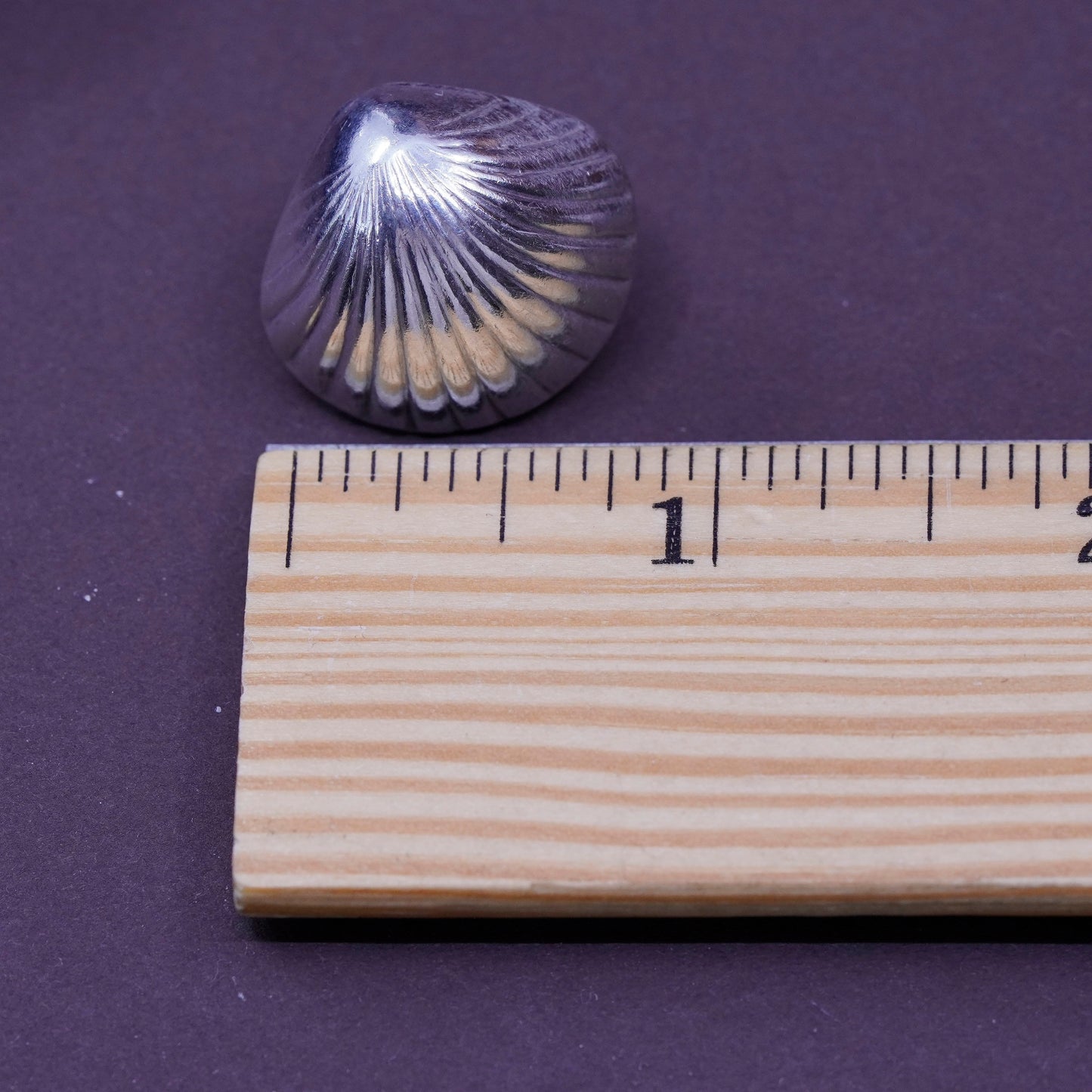 Vintage Sterling silver handmade earrings, 925 shell studs