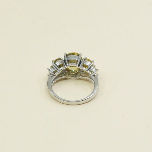 Sz 6.75, Sterling Silver handmade Ring, 925 Silver W/ citrine
