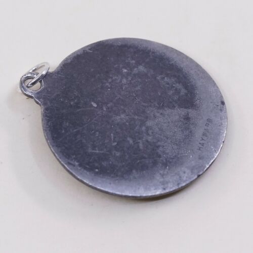 Hayward Sterling Silver handmade Pendant 925 Tag W/ Saint Christopher Protect Us