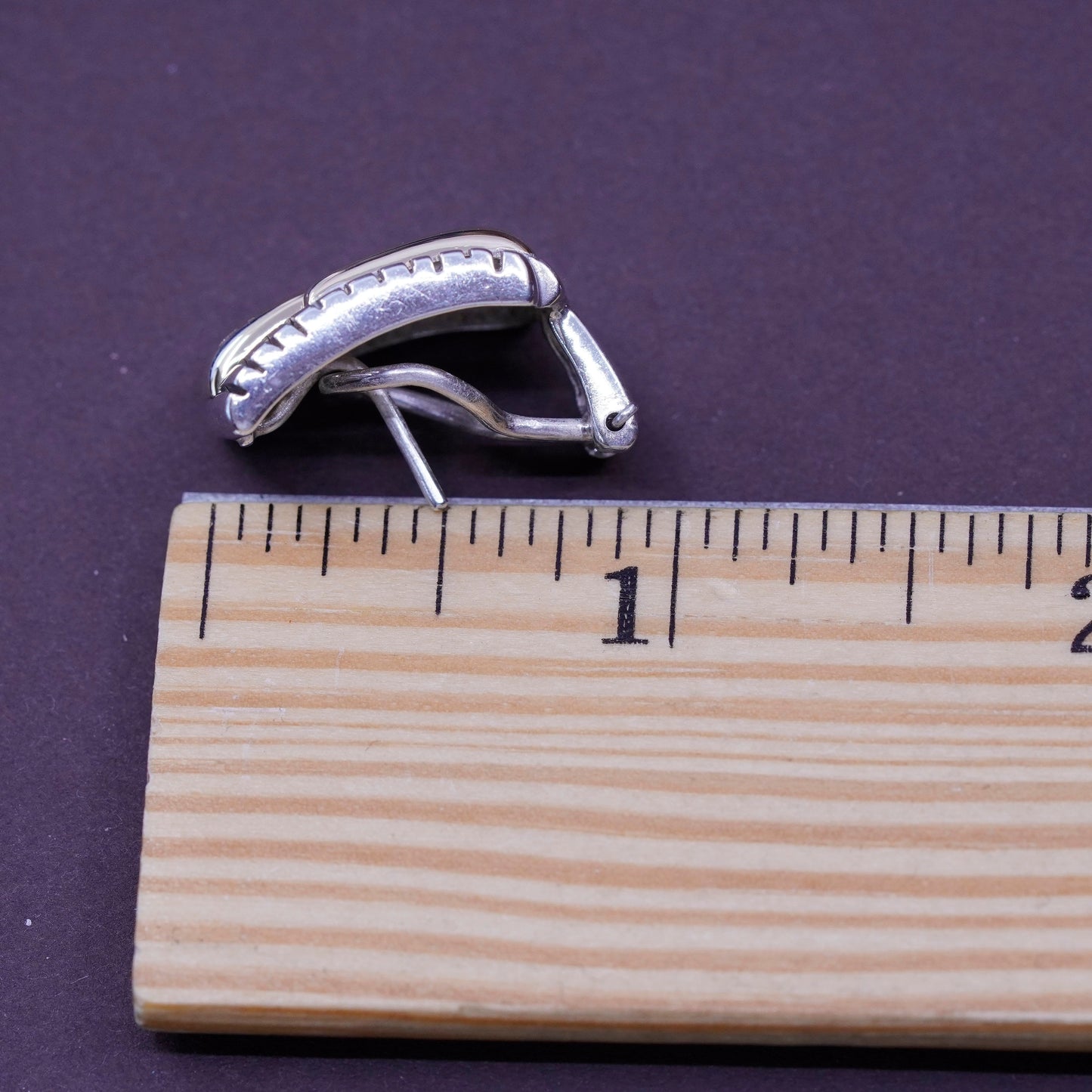 1”, WR 18K gold accent with sterling silver handmade earrings, modern 925 studs