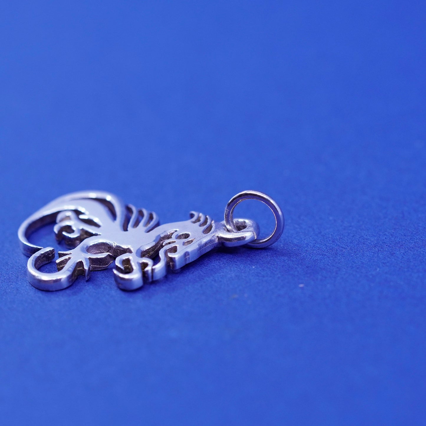 Vintage sterling silver handmade pendant, 925 dragon charm