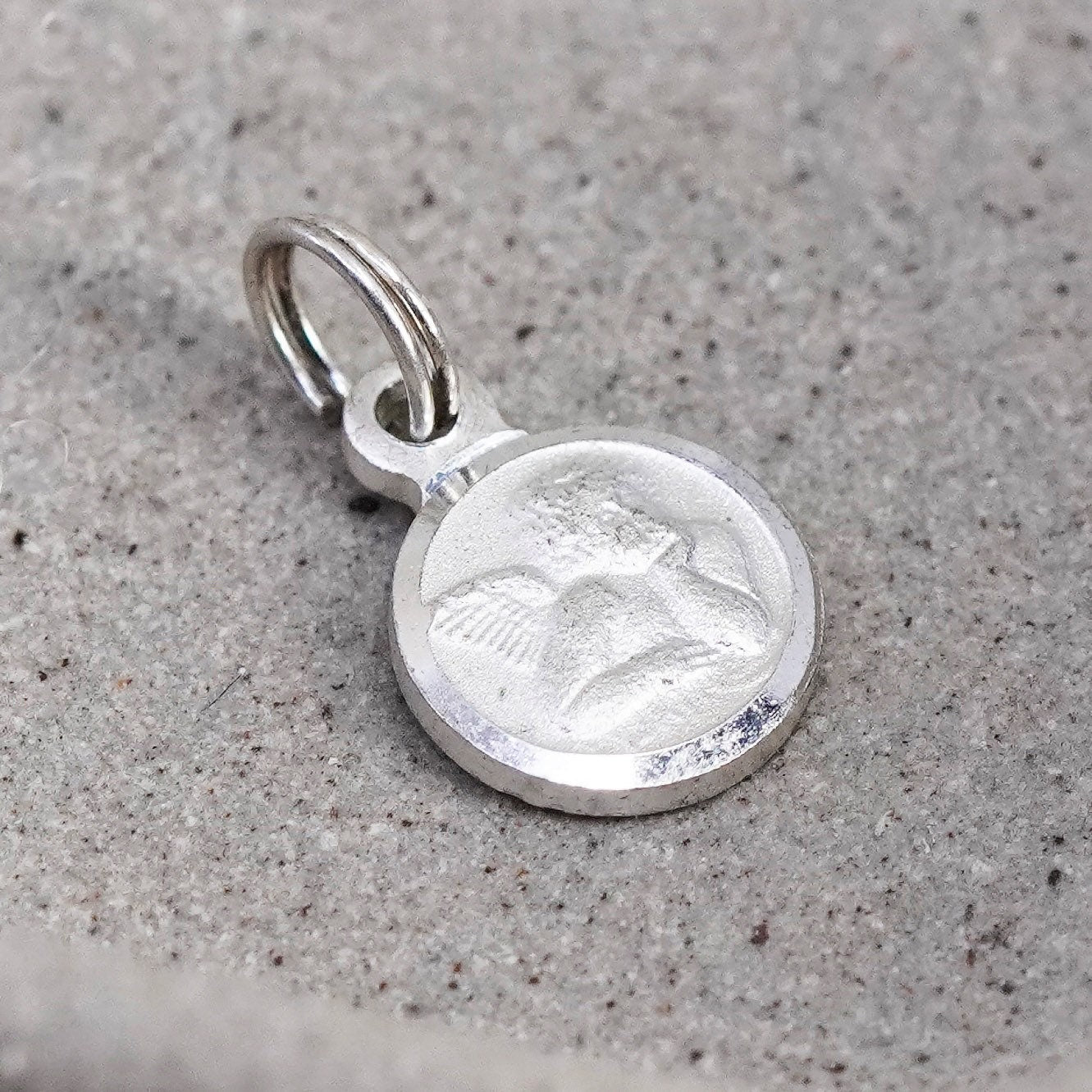 Vintage sterling silver handmade pendant, 925 angel charm