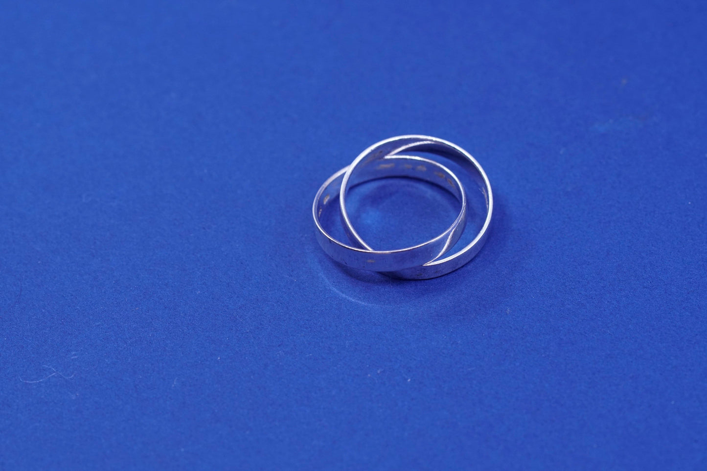 Size 11, vintage Sterling silver handmade ring, 925 entwined band