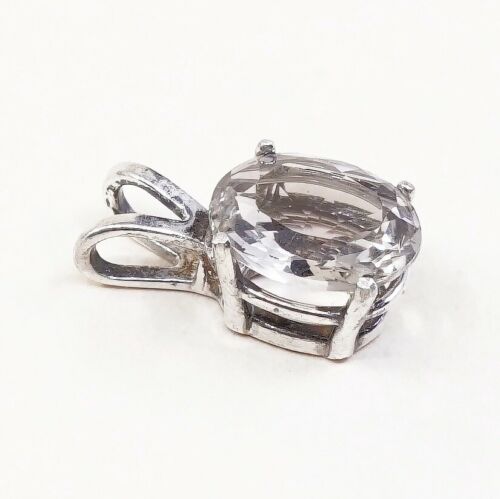 Vintage Milor Sterling silver handmade pendant, 925 silver with and crystal