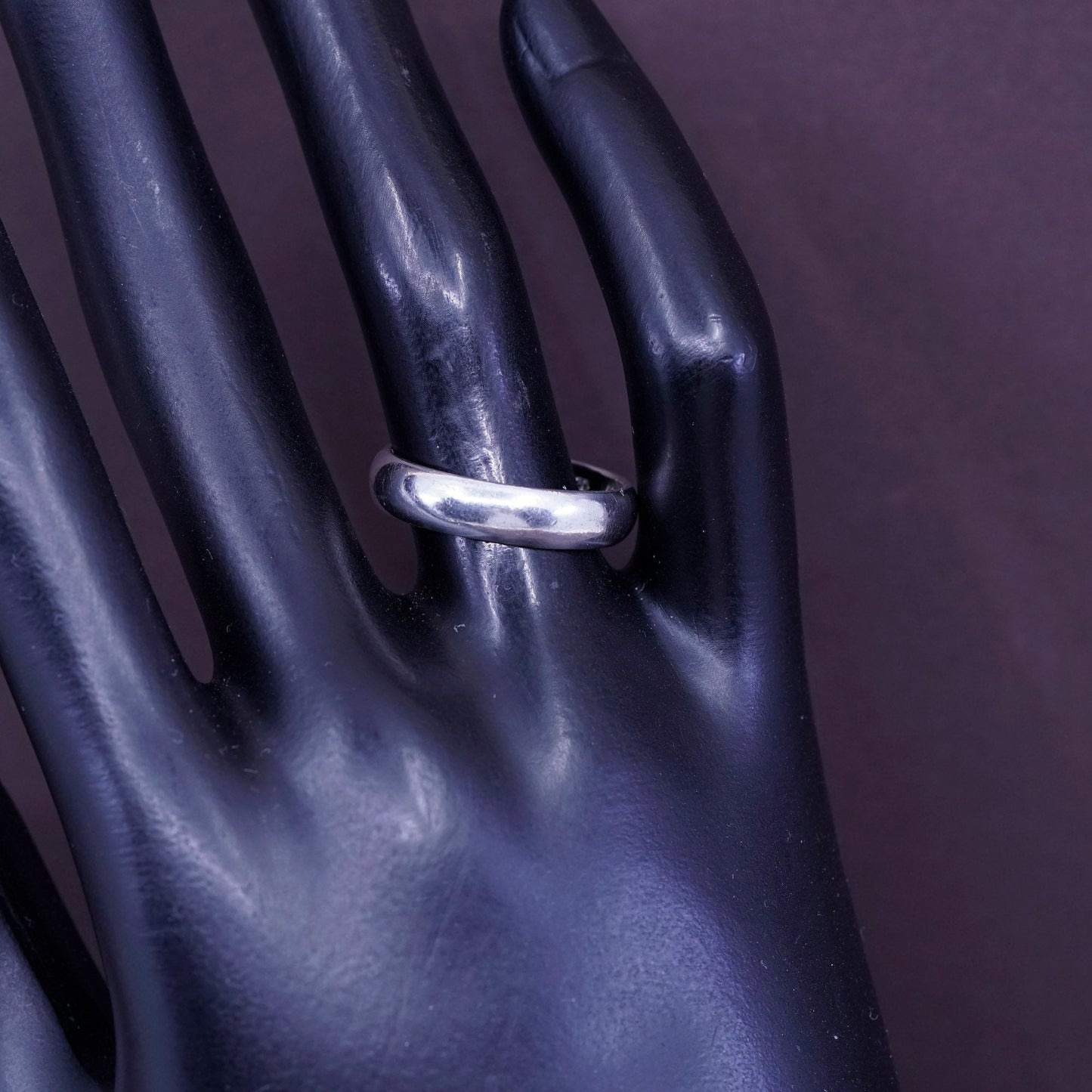 Size 9, vintage sterling silver handmade ring, 925 wedding band