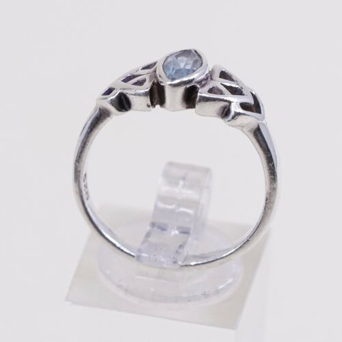 Sz 8.5, Sterling Silver Ring, 925 Silver Ring W/ blue Sapphire