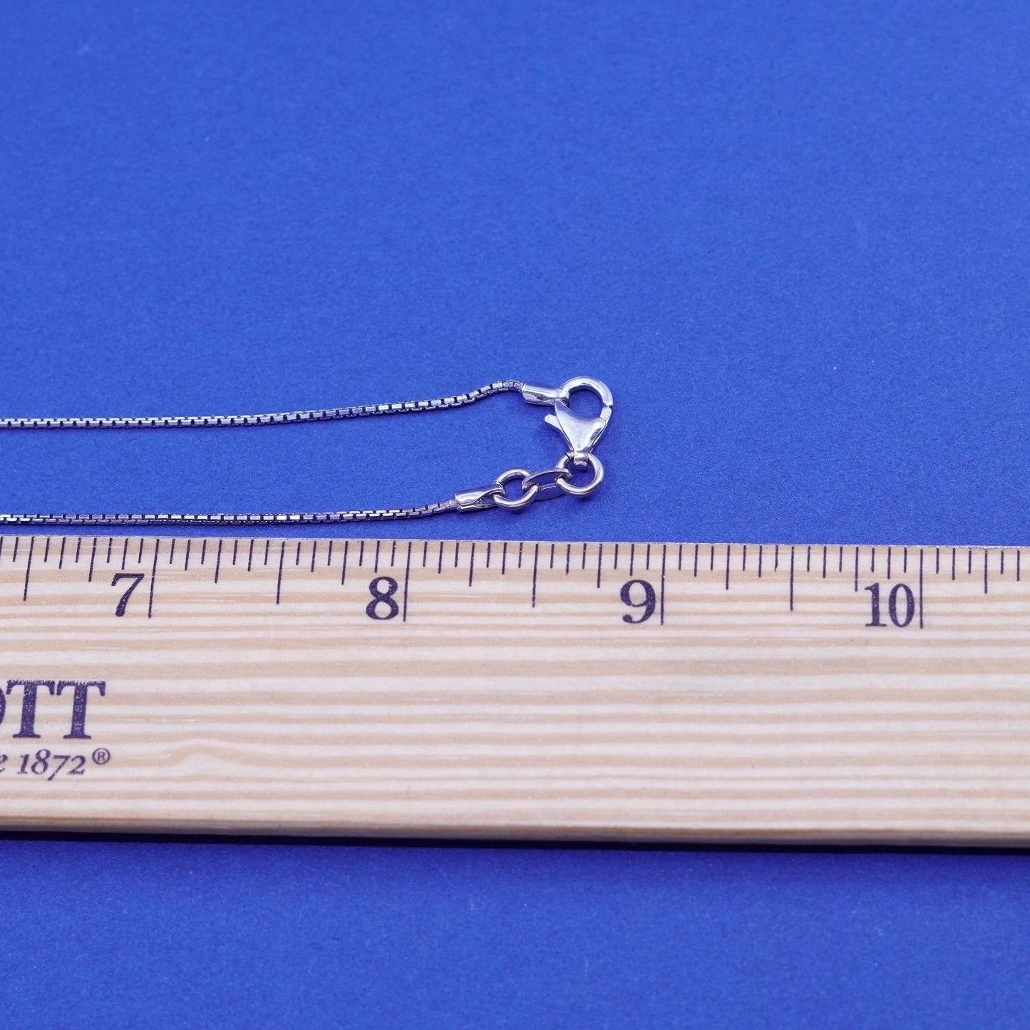 18”, 1mm, vintage Sterling silver necklace, 925 box chain